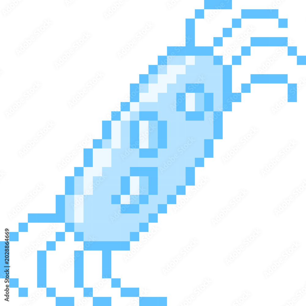 Fototapeta premium Bacteria Microbe Pixel Art
