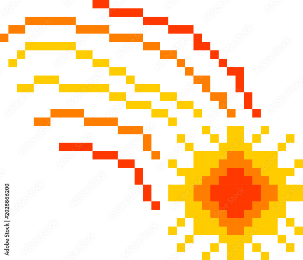 Fototapeta premium Sun Comet Trail Pixel Art
