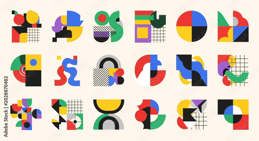 Fototapeta premium Vibrant Geometric Shapes | Abstract Modern Design Elements Collection