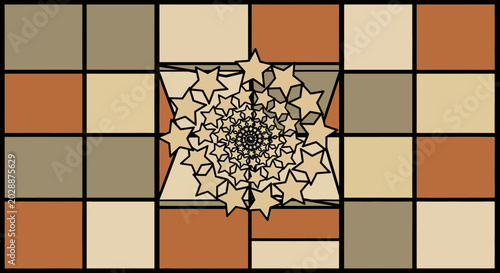 Star pattern fractal mosaic background