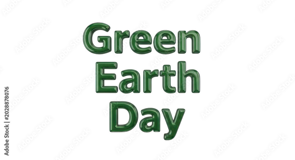 Naklejka premium Green Earth Day Text Logo