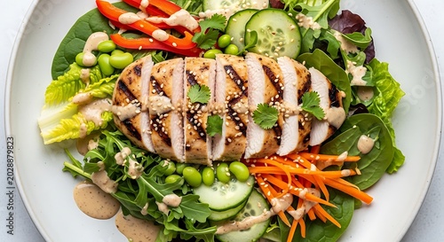 Grilled Chicken Fresh Vegetable Salad.