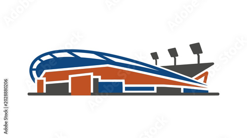 Modern Stadium Arena Vector Icon Graphic