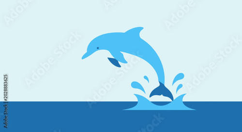 Photography Blue Dolphin Jumping Out of Water Splash