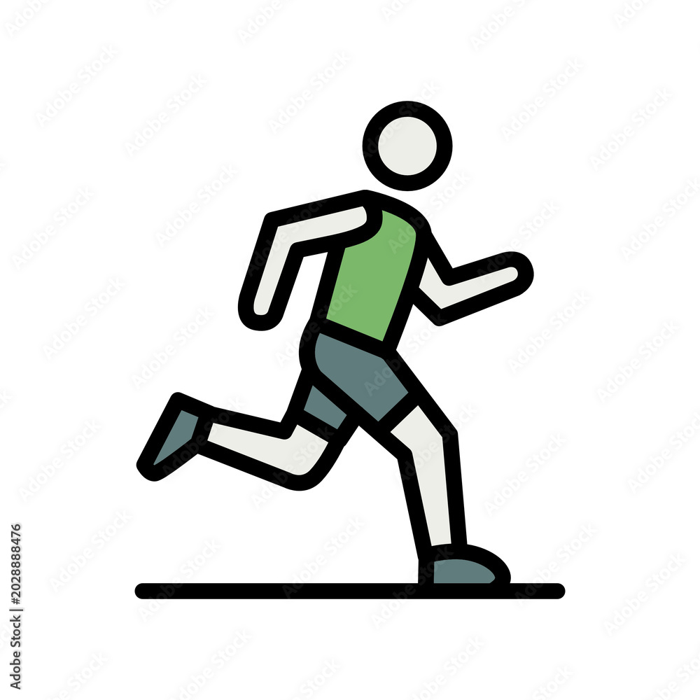 Fototapeta premium Running man icon vector illustration for jogging fitness and active lifestyle