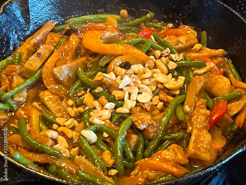 Vegan seitan glazed stir fry