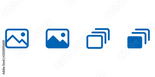 Bild auf Leinwand Gallery Image Icon with Photo Preview – Stacked Pictures, Photo Album and Media