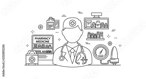 Doctor Medical Professional Illustration.
