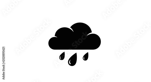 Black Cloud with Rain Drops Falling.