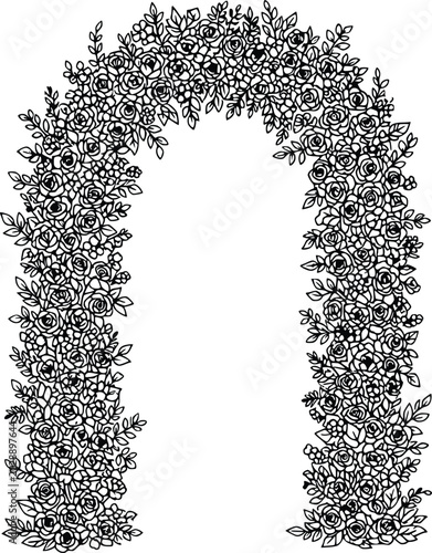Floral Archway Silhouette - Romantic Wedding Entrance Decoration