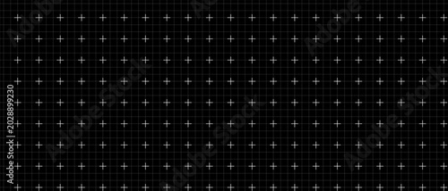 Tableau sur toile Seamless pattern curved cross grid blueprint, black surface