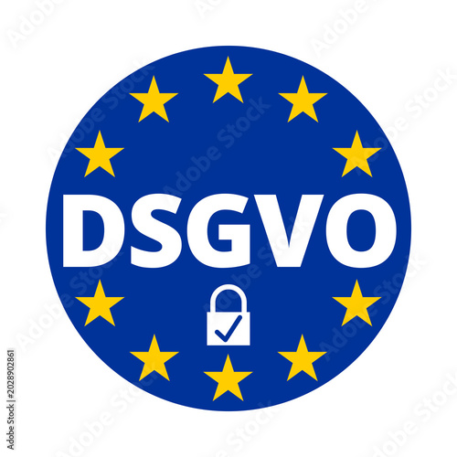 GDPR symbol icon called DSGVO in German language