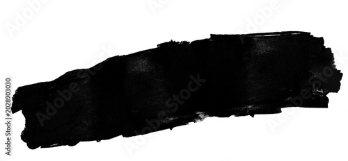 Bild auf Leinwand Black brush stroke banner cutout on transparent background