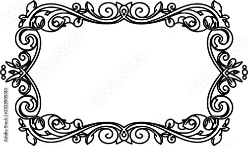 Ornate Vintage Floral Frame - Decorative Border Design Element