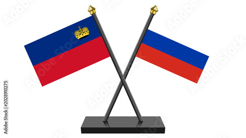 Bild auf Leinwand Flag of Russian Federation aka Russia and Liechtenstein