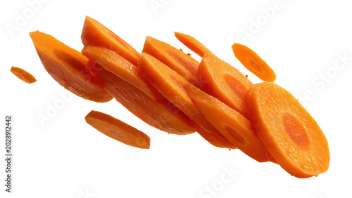 Sliced carrots with natural texture