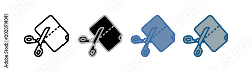 
cutting icon set multiple style collection with paper cutting scissors design