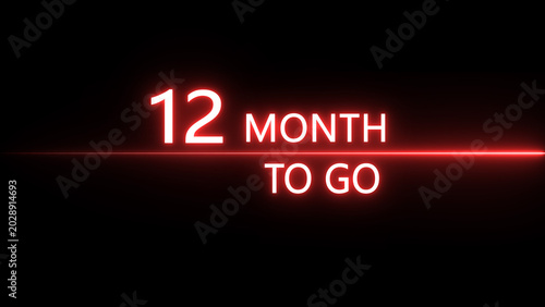 illustration Neon 12 days to go . Neon counting number illustration 12 days to go. on a black background. and creating a stunning 4k illustration.