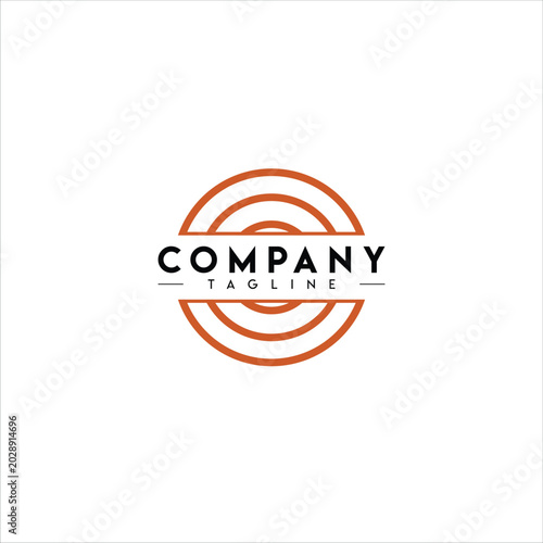 Modern Abstract Circle Company Logo Design Template Minimal Orange Black Branding Identity