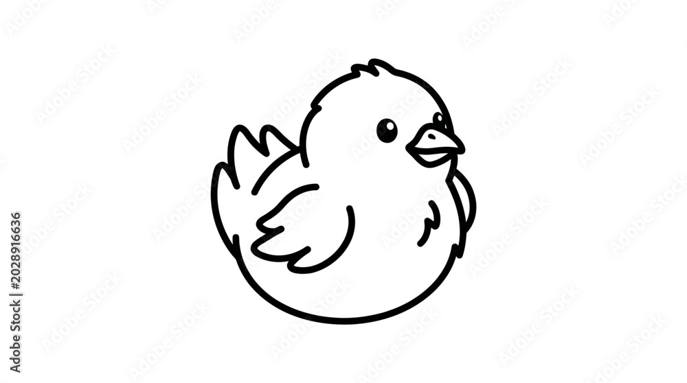 Fototapeta premium Cute Cartoon Chick Drawing