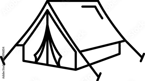 Foto Camping Tent Outline Icon Vector - Simple Shelter Illustration for Outdoor Adven