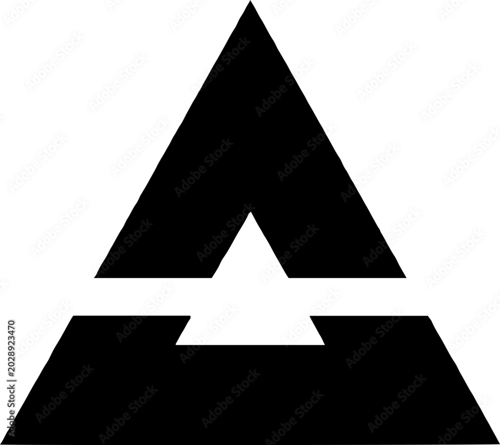Fototapeta premium Abstract geometric triangle symbol silhouette