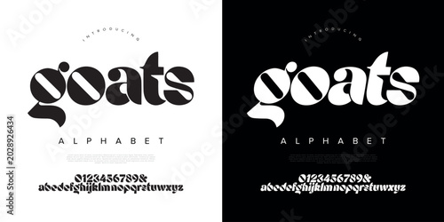 Tableau sur toile Goats ultra bold high contrast stencil serif display font with elegant dramatic