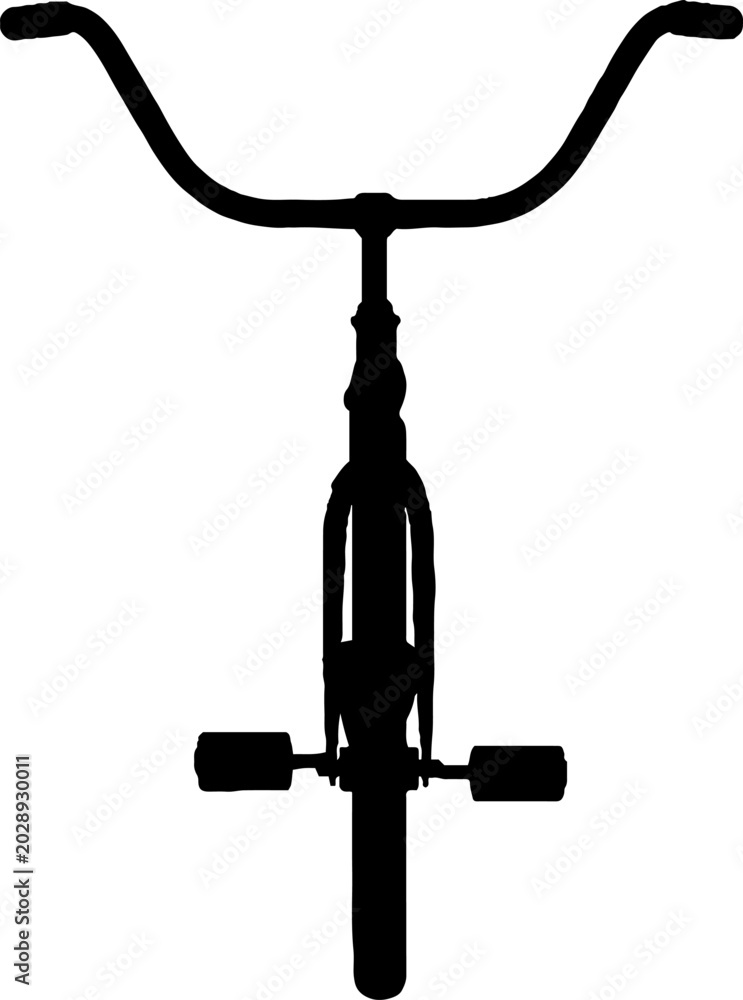 Obraz premium Bicycle silhouette from front view with wide handlebars