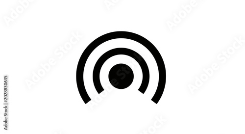 Quadro em tela Signal icon showing concentric circular waves represents wireless connectivity, network broadcasting, or data transmission technology used in modern telecommunications and internet infrastructure