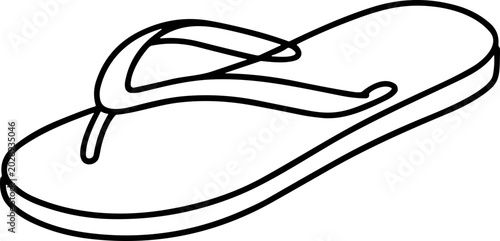 Bild auf Leinwand Minimalist Outline Flip Flop Sandal Icon