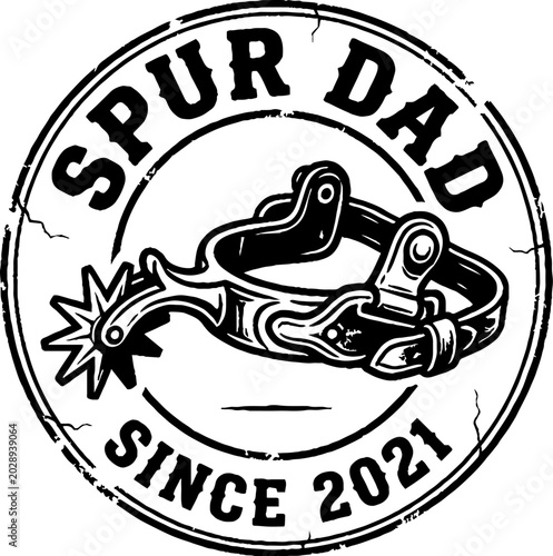 Western spur dad since 2021 cowboy style emblem