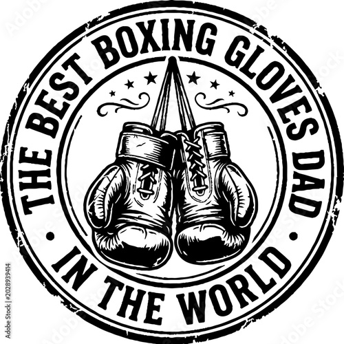 Retro boxing gloves emblem for world's best dad