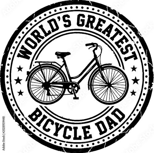 Worlds greatest bicycle dad vintage stamp logo