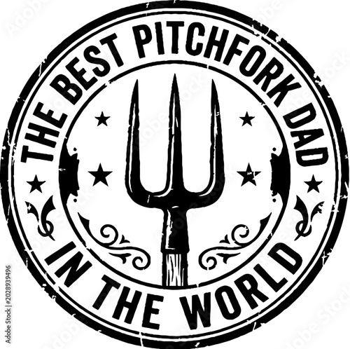 Best pitchfork dad in the world vintage garden tool badge