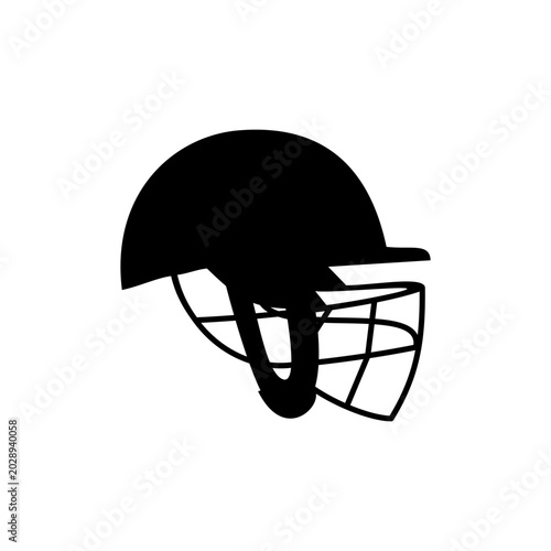 cricket helmet black design vector art
