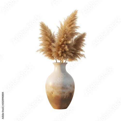 Brown Pampas Grass in Vase.