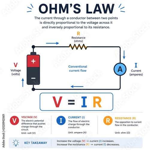 Simple Ohm’s Law Infographic for Science Classroom