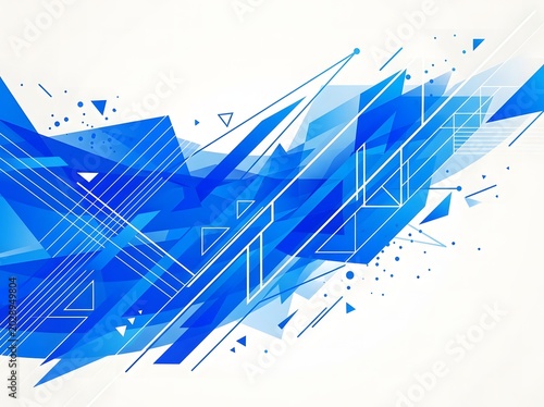 Futuristic Abstract Blue Geometric Technology Design. 