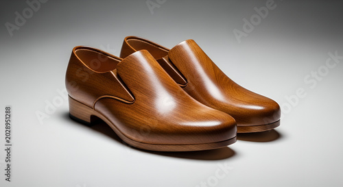 Classic pair of new shiny brown and black leather mens dress boots isolated for fashion and style footwear clothing accessory