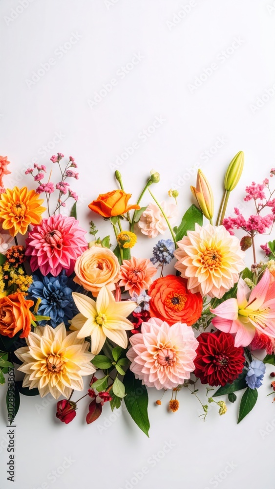 Fototapeta premium Artistic floral arrangement with detailed petals contemporary botanical style