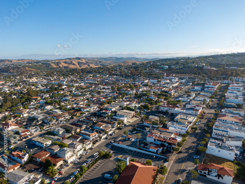 Aerial View of San Clemente Urban Street and Neighborhood in California