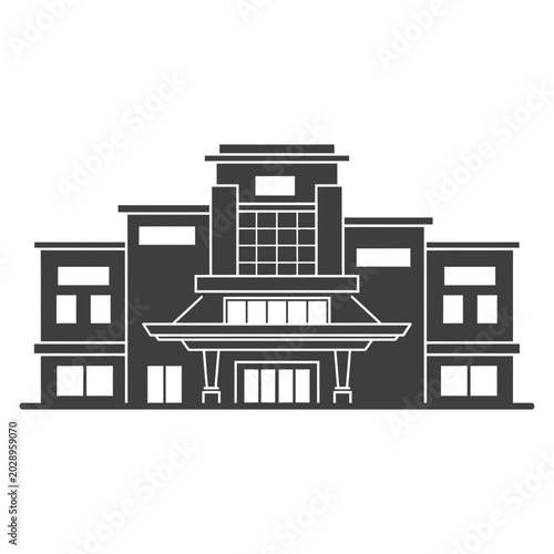 Modern Building Silhouette Icon
