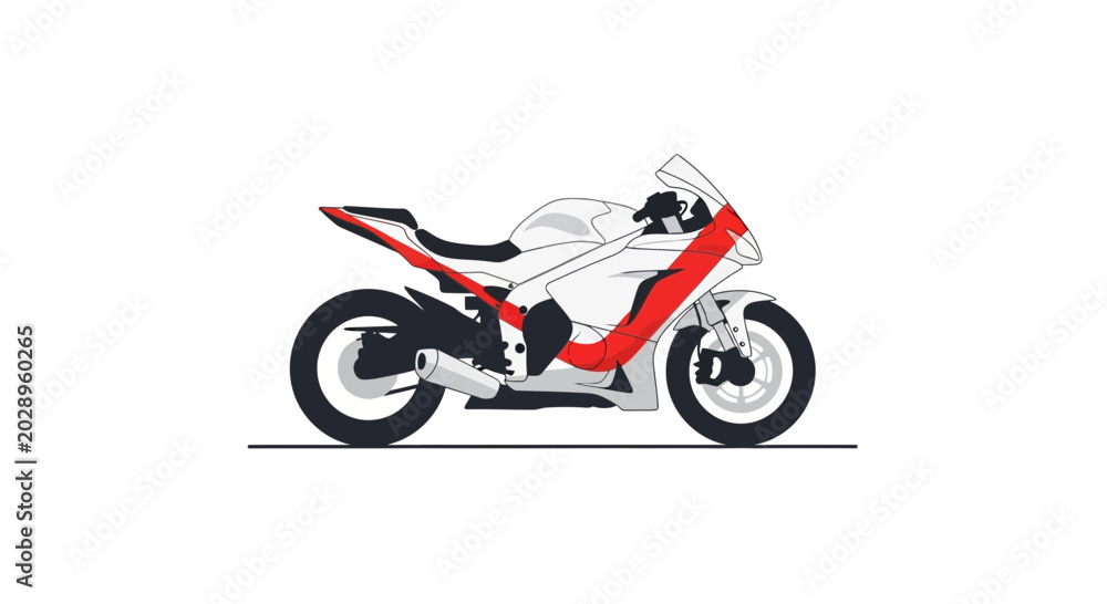 Obraz premium Sport Motorcycle Vector Illustration
