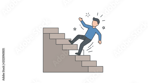 Man Falling Down Stairs