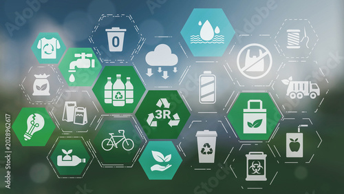 Fotografija Reuse, reduce, and recycle form the 3R concept that supports sustainability
