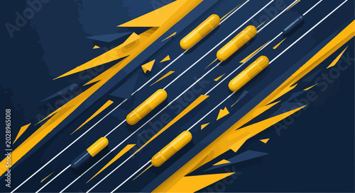 Quadro su tela Dynamic Medical Capsule Motion Abstract Background