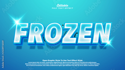 Frozen Text Effect, 3D Editable Text Effect Mockup