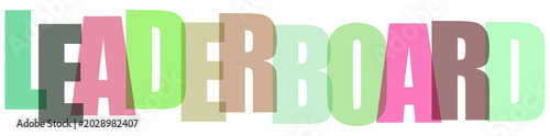 Foto Multicolored 3d text spelling Leaderboard on white