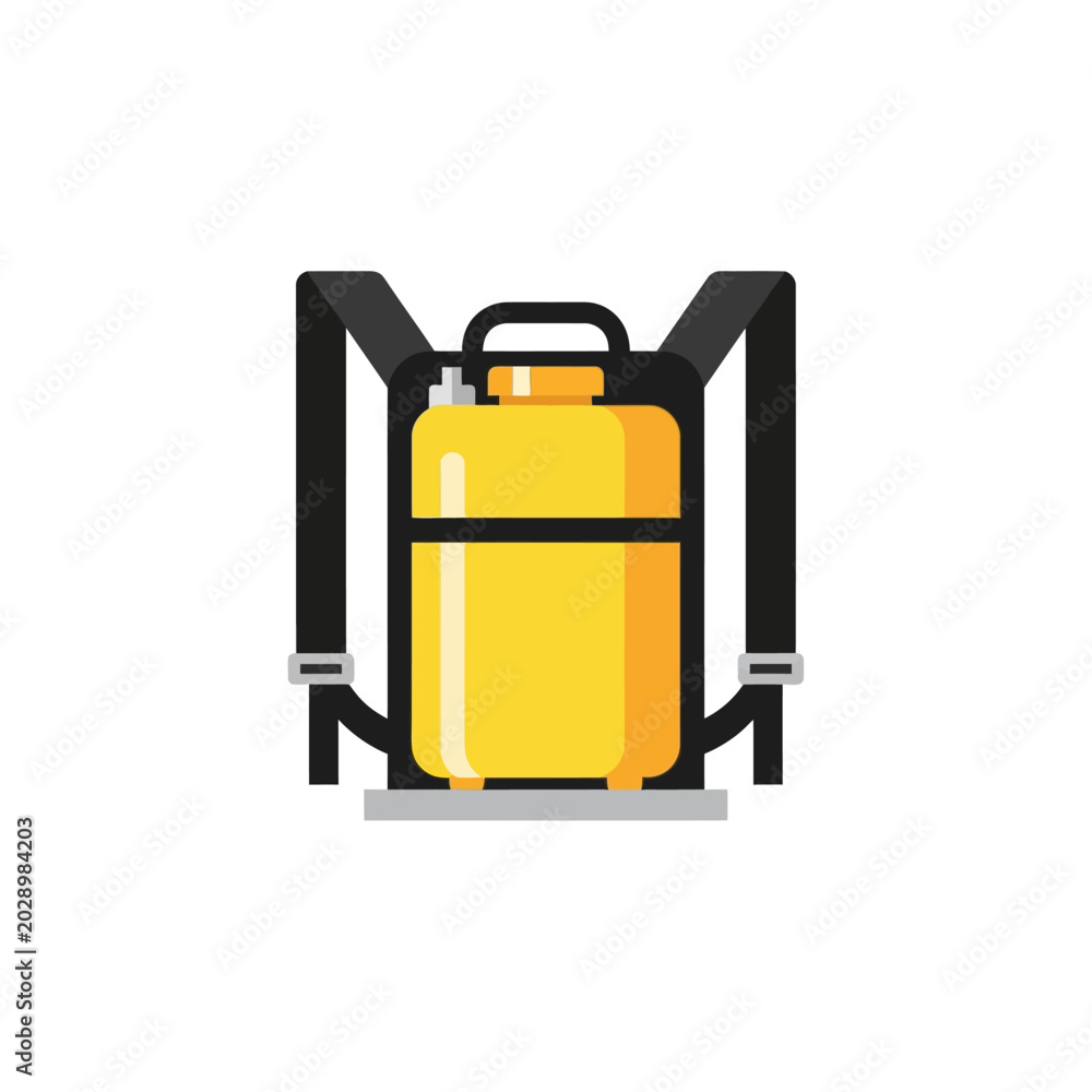 Naklejka premium Yellow agricultural backpack sprayer for gardening and pest control