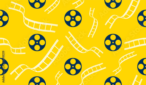 Cute movie cinema pattern background vector design